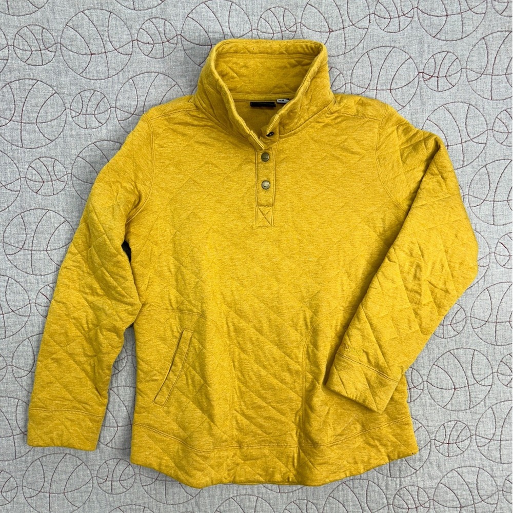 Marmot Roice‎ Pullover Yellow Gold Heather Quilted Snap / Women's Medium
